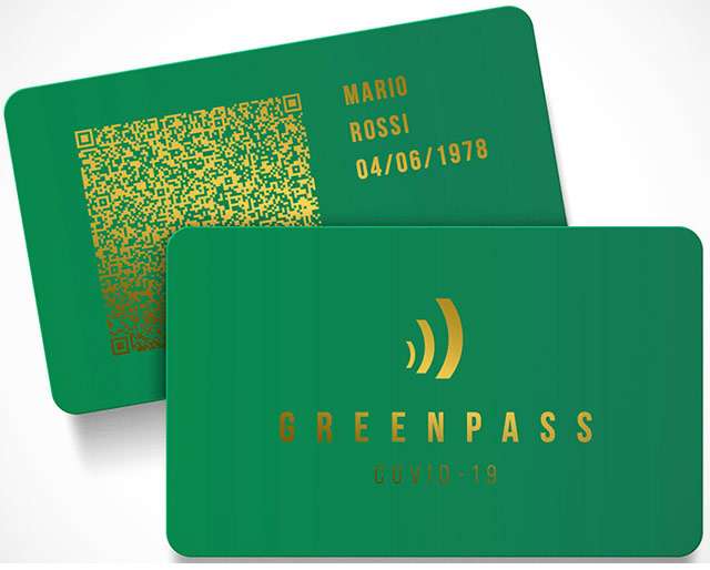 Il Green Pass personalizzato, stampato su PVC