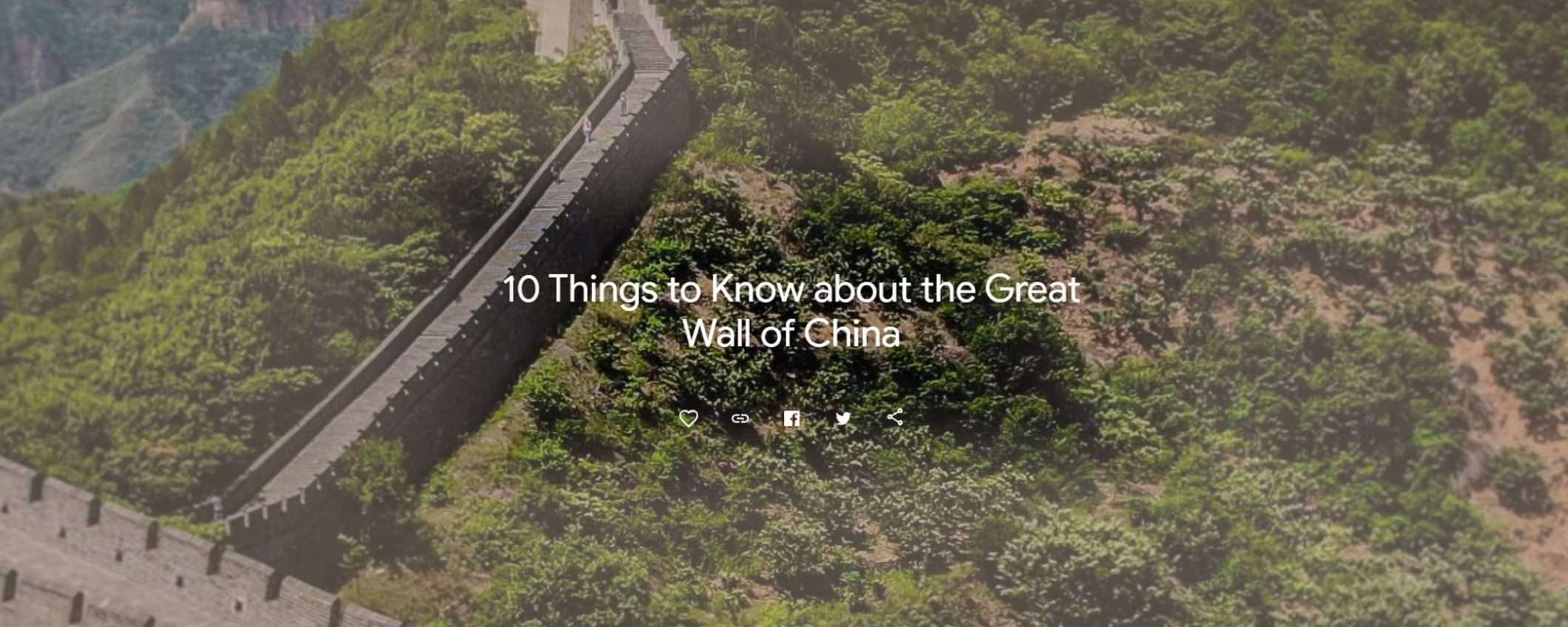 Google Arts&Culture: la Grande Muraglia con un click