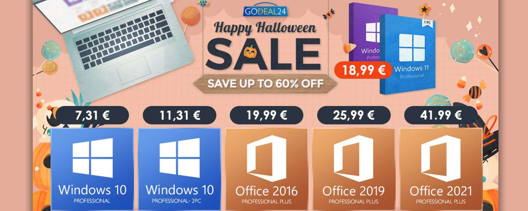 Halloween GoDeal24: saldi per l'aggiornamento a Windows 11