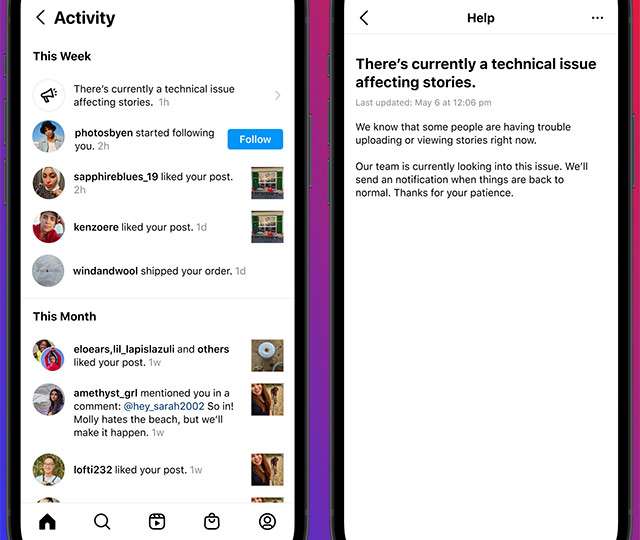 L'app di Instagram segnala i problemi e le interruzioni del servizio