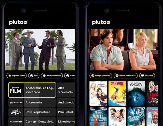 L'applicazione mobile di Pluto TV