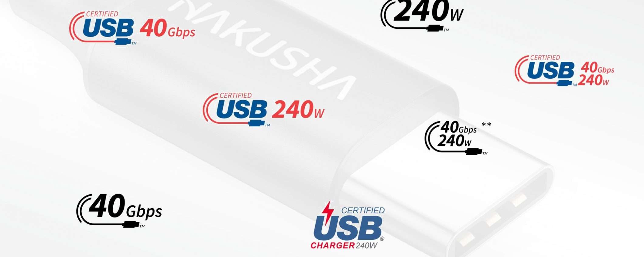 USB-C, nuovi loghi per la Power Delivery a 240W