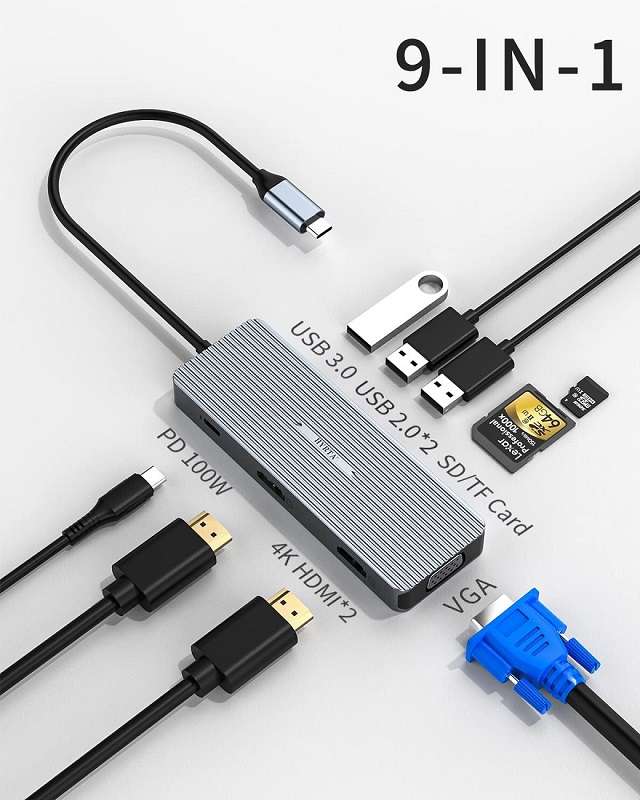 HUB USB-C 9 in 1 Hyrta - 1