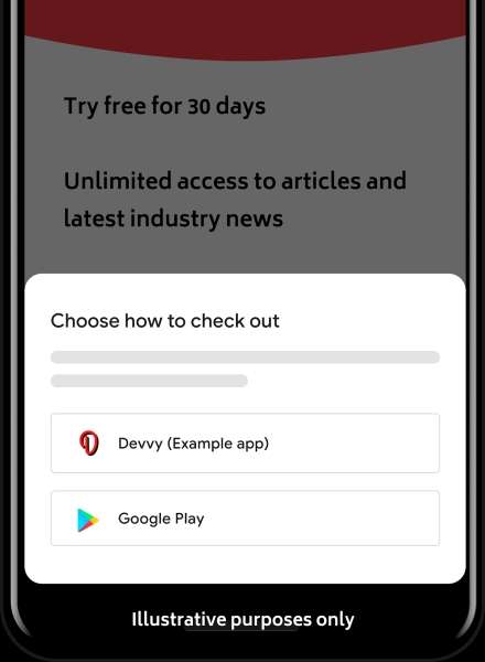 App Android - scelta sistema di pagamento