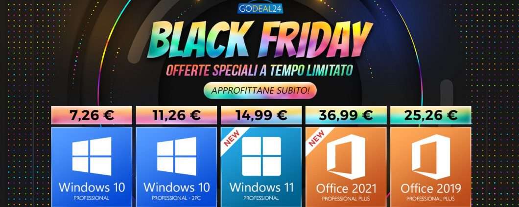 Saldi anticipati del Black Friday GoDeal24, Windows 10 a soli 7€