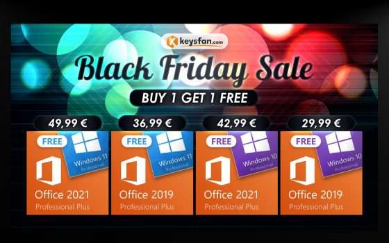 Windows 10 e 11 sono gratis per il Black Friday di Keysfan