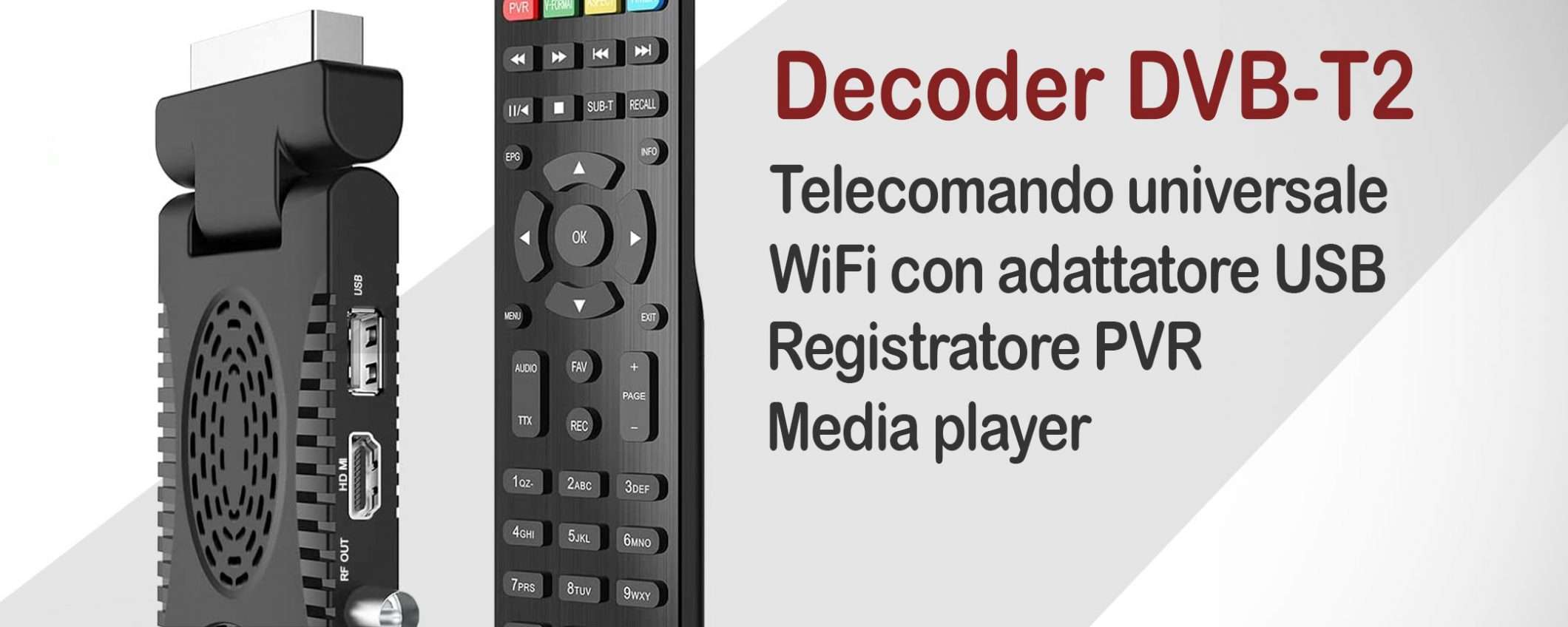 Decoder DVB-T2 multifunzione: SUPER PREZZO Amazon