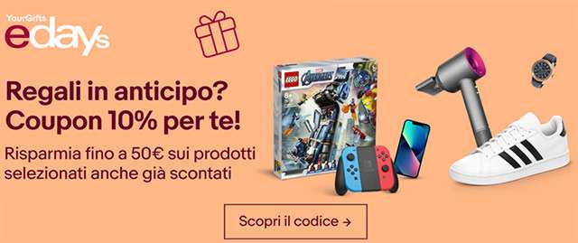 eBay: il coupon eDay per il 10% di sconto