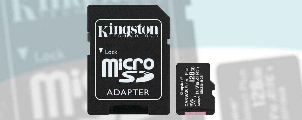 Kingston, microSD 128GB+adattatore a prezzo stracciato