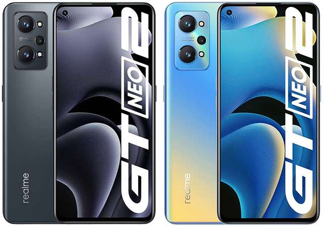 Il nuovo smartphone realme GT Neo 2 nelle colorazioni Black e Blue