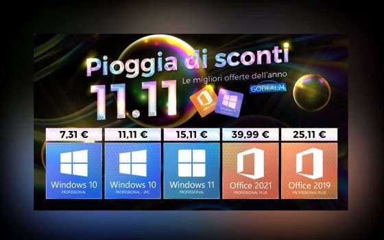 11.11 Saldi GoDeal24: Windows 10 e altri software da 5,55€