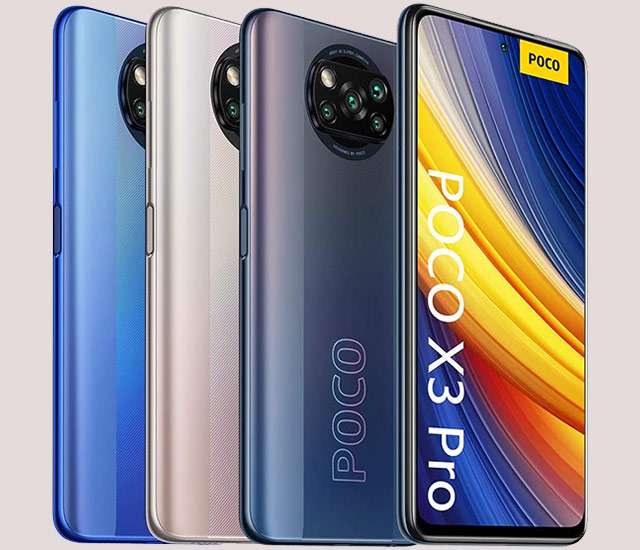 Lo smartphone POCO X3 Pro nelle sue tre colorazioni disponibili
