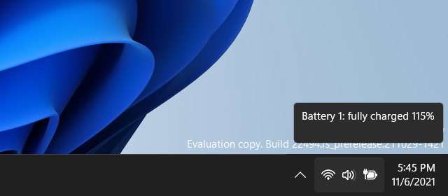 Il bug di Windows 11 che mostra una percentuale di ricarica della batteria superiore al 100%