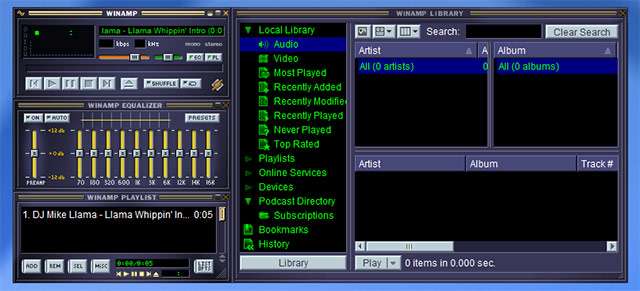 La versione 5.8 di Winamp