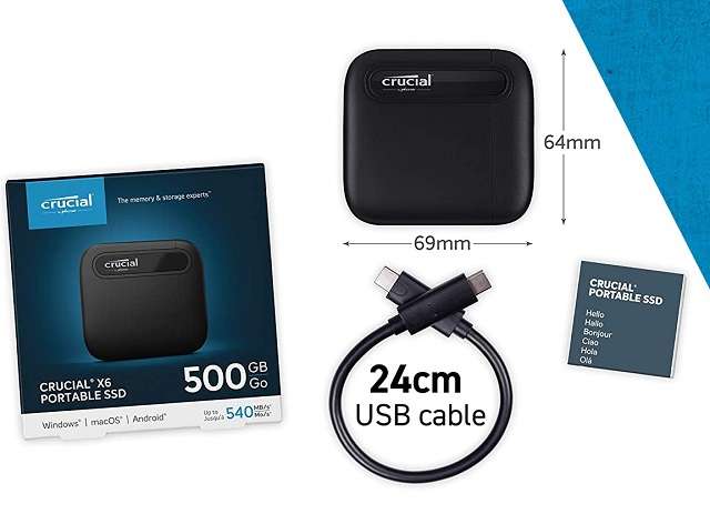 SSD Portatile Crucial X6 500GB - 1