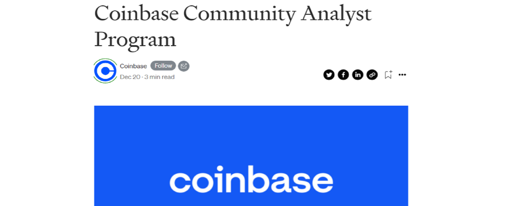 Coinbase lancia il Community Analyst Program