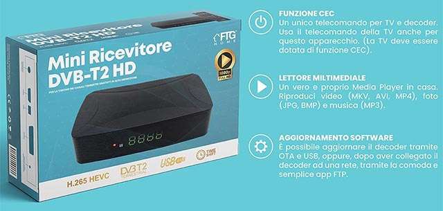 Il mini decoder DVB-T2 in offerta lampo su Amazon