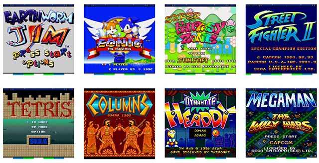 Alcuni dei giochi preinstallati sul SEGA Mega Drive Mini