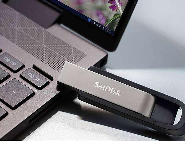 La pendrive SanDisk Extreme Go da 128 GB compatibile con lo standard USB 3.2