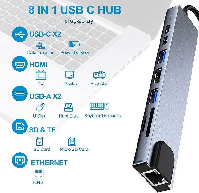 HUB USB Type-C 8 in 1 - 1