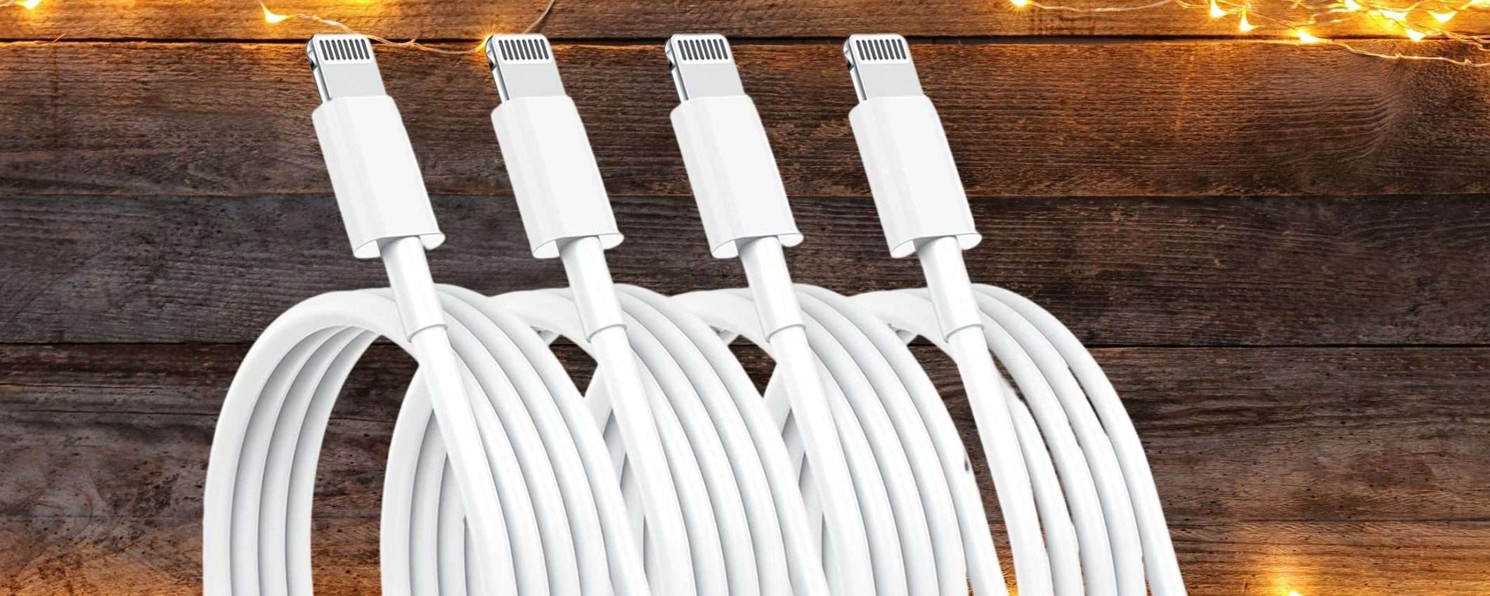 Mai più senza cavo per iPhone: 4 pezzi a prezzo TOP