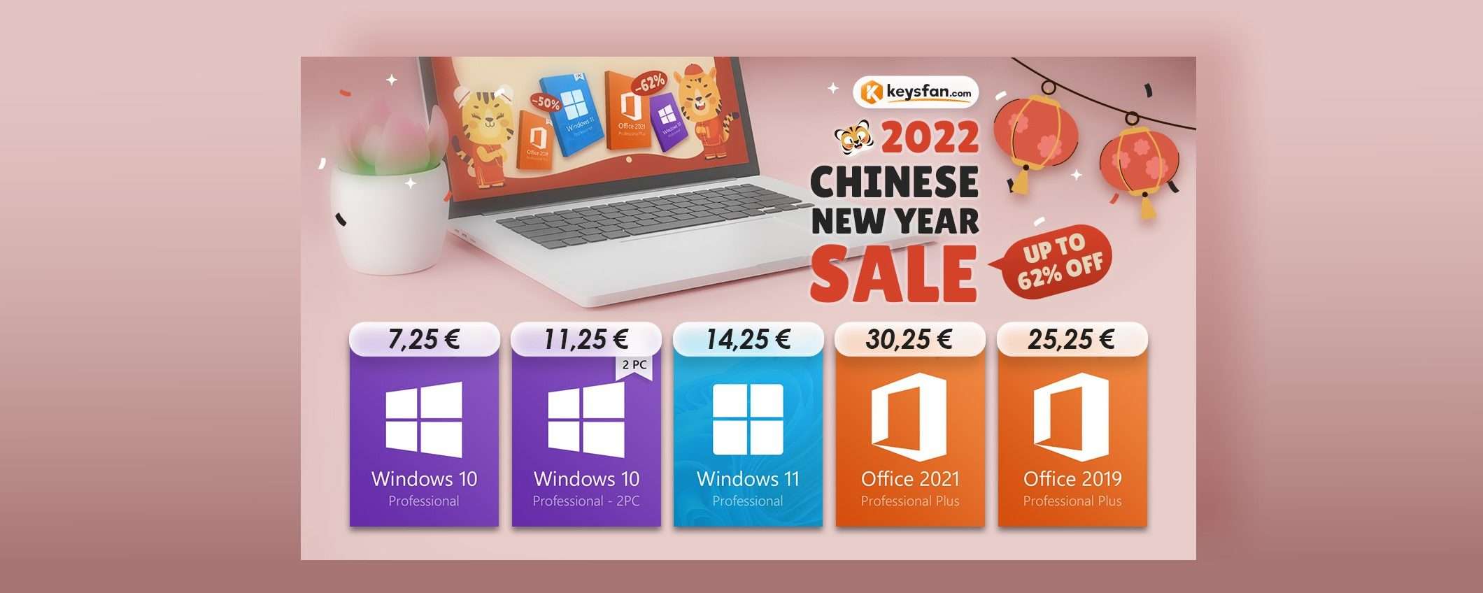 Windows 7€ e Office 2021: 30€ su Keysfan per il capodanno cinese