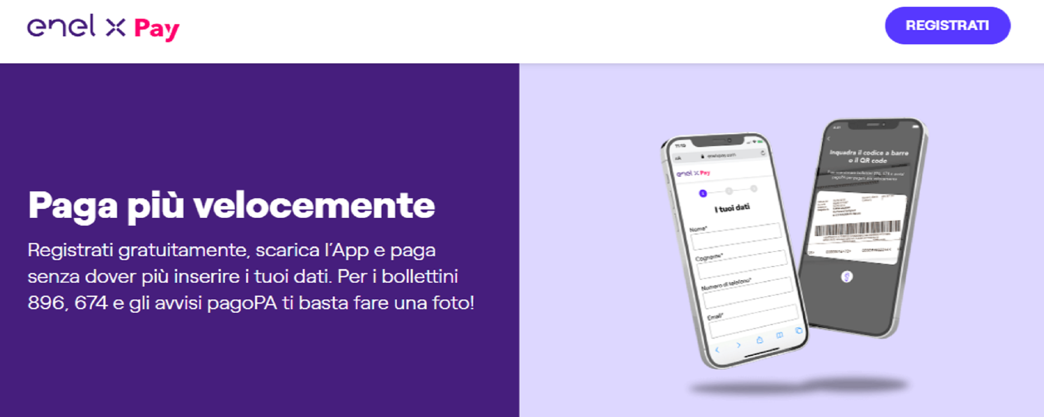 Enel X Pay: paga bollettino con una foto