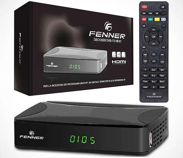 FENNER GX1, decoder DVB-T2 multifunzione per il digitale terrestre