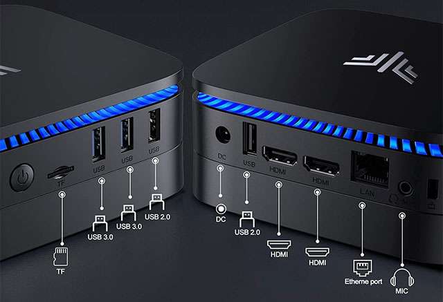 NiPoGi, il Mini PC con processore Intel: le porte di connessione