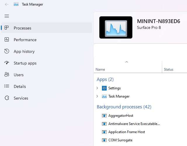 Il nuovo Task Manager di Windows 11