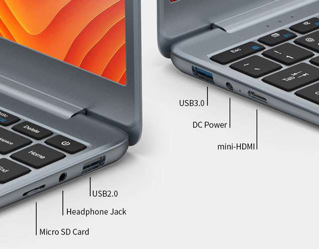 Il laptop Teclast F7 Plus 2: le porte di connessione