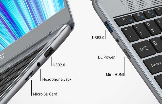 Teclast F7 Plus 3: le porte di connessione del laptop