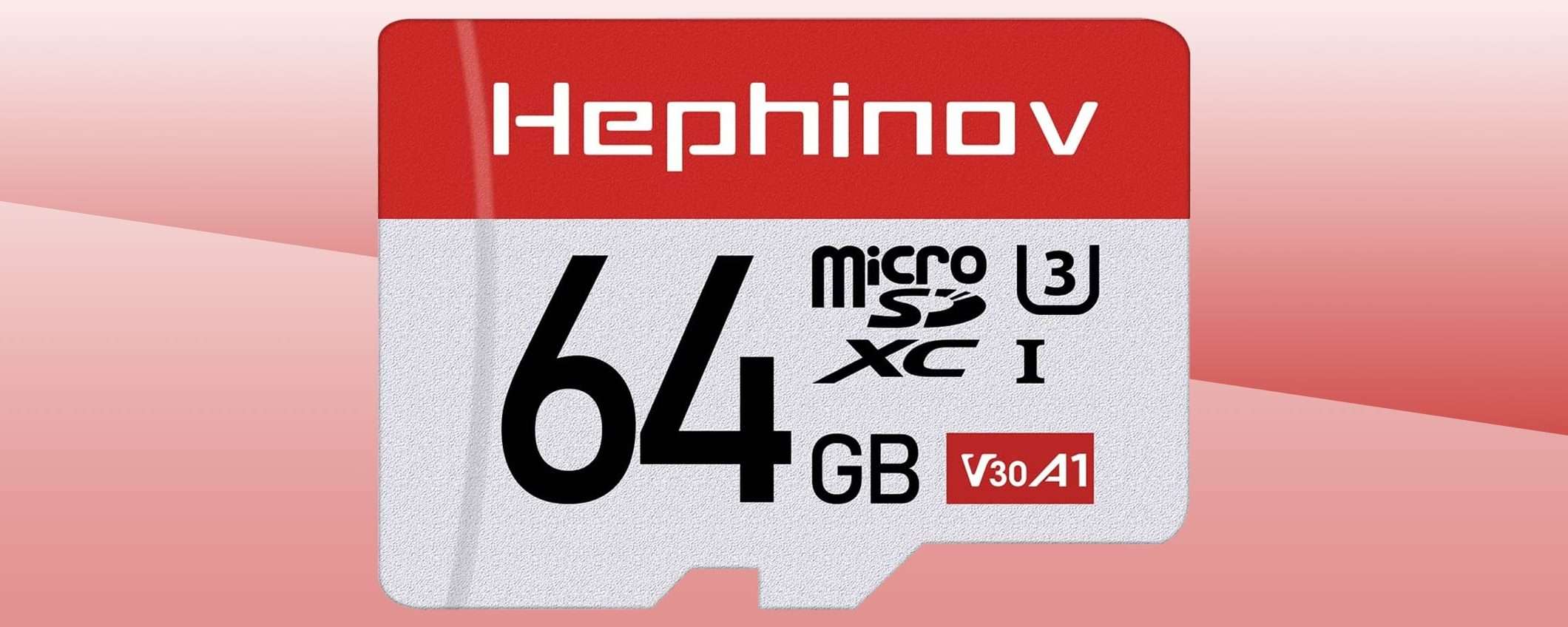 MicroSD 64 GB (con adattatore) a prezzo stracciato