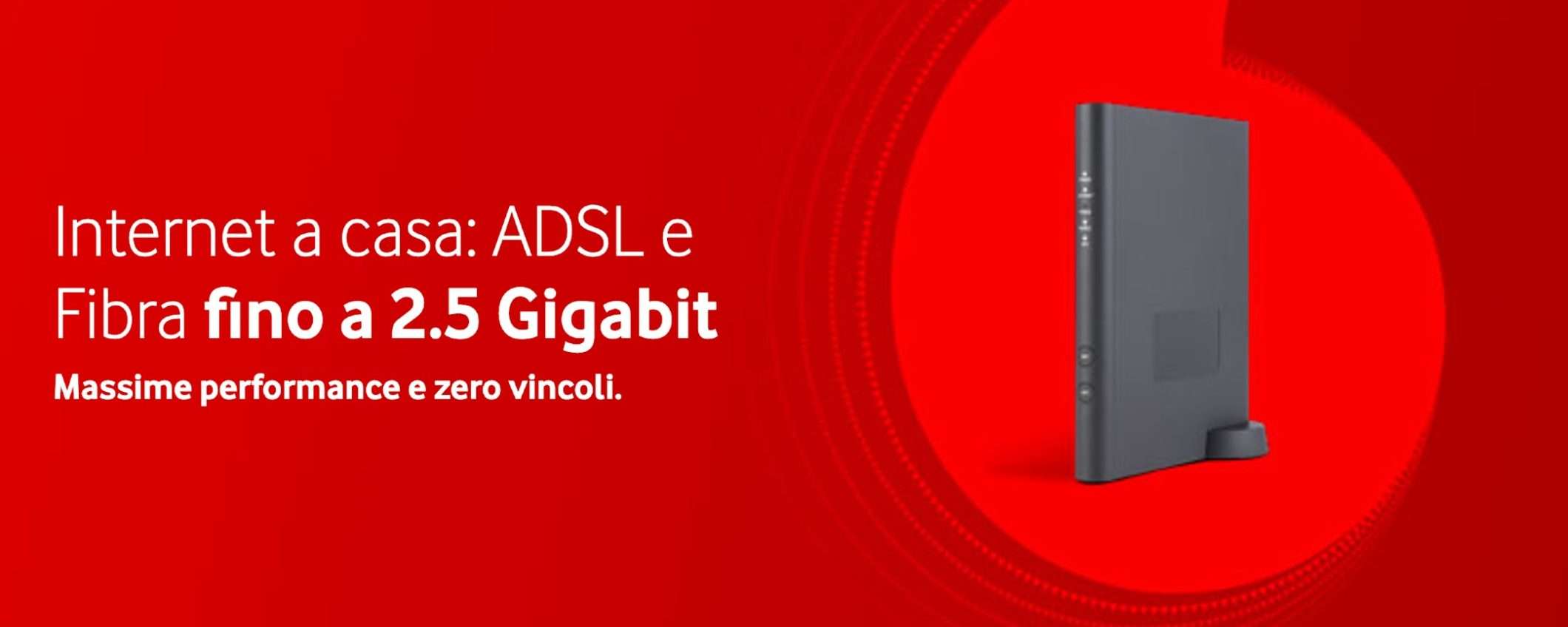 Vodafone: Fibra fino a 2,5 Gbps, SCADE DOMANI