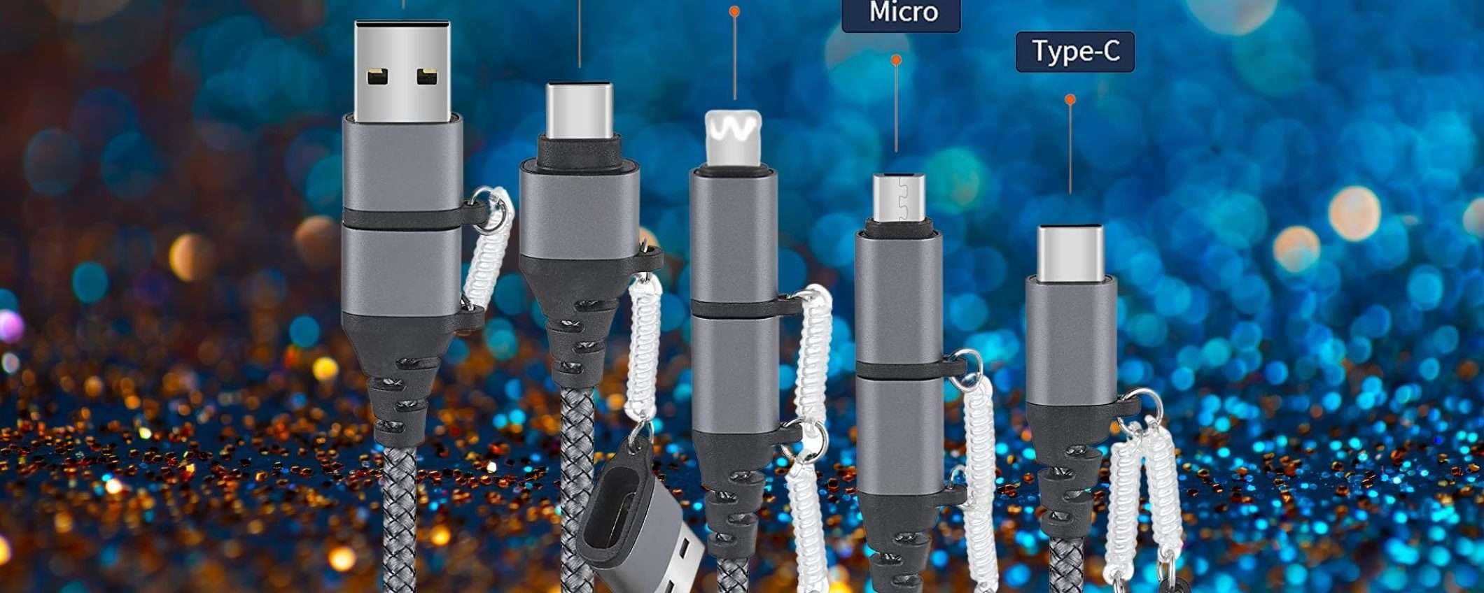 Un solo cavo per ricaricare in 6 modi diversi: c'è del genio