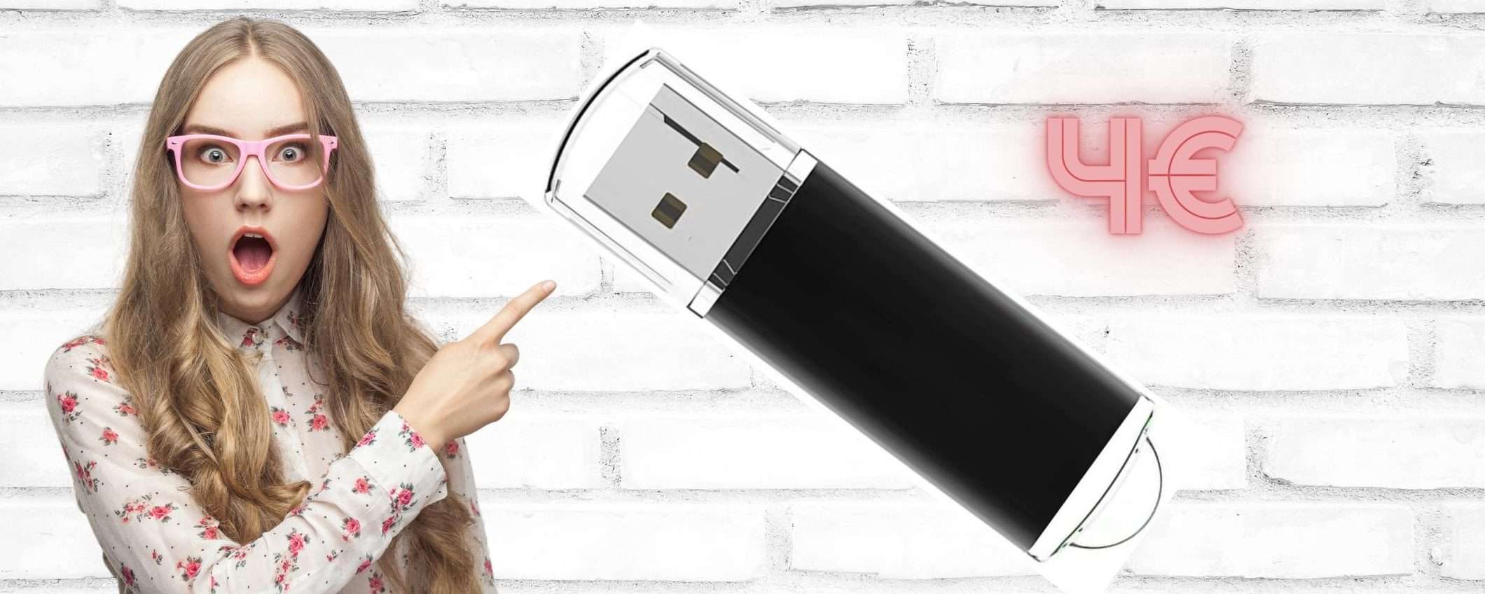 32 GB di spazio per fare ciò che vuoi con questa chiavetta USB (4€)