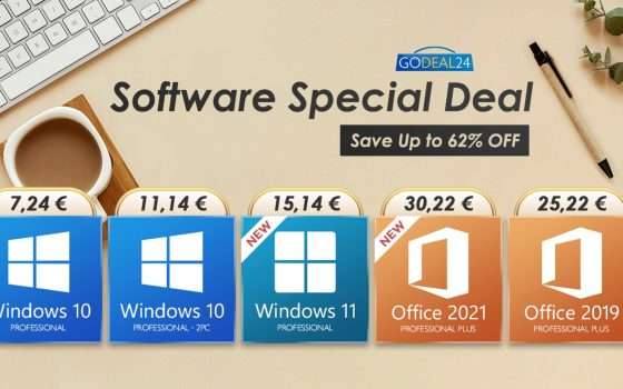 Saldi San Valentino: Office 2021 e Windows 11 a prezzo speciale, tempo limitato