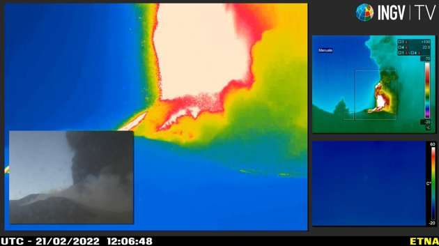 Eruzione dell'Etna osservata dall'INGV TV