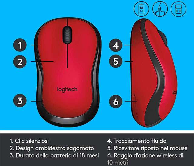 Logitech M220, mouse wireless e silenzioso: le caratteristiche