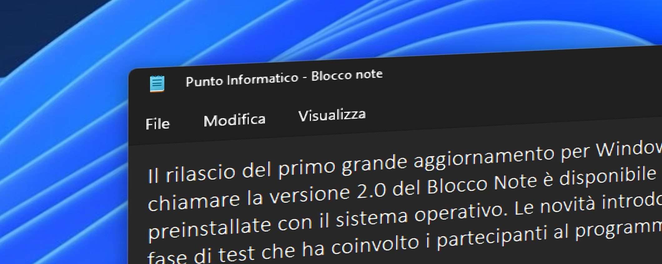 Windows 11: schede anche per NotePad (Blocco Note)