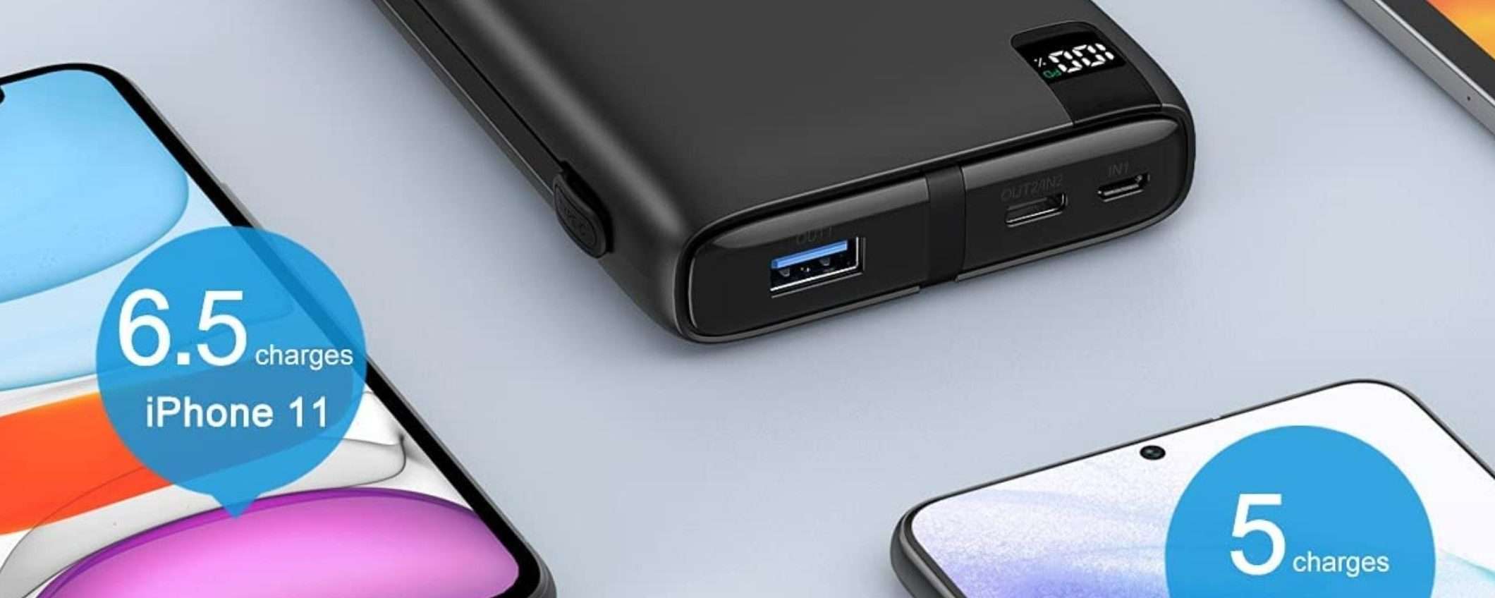 Powerbank IMBATTIBILE: 6 ricariche assicurate e RAPIDE (per poco)