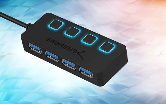 Connettività ed efficienza a soli 13 euro col Sabrent HUB USB 3.0