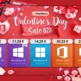 San Valentino su Keysfan: Windows 7,25€ e sconti del 62% su altri software