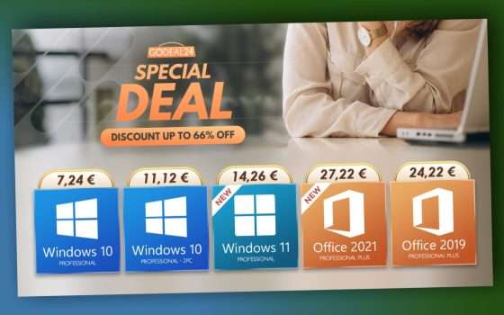 GoDeal24: Windows 11 a 14,26€ e Office a 18,11€ per un tempo limitato