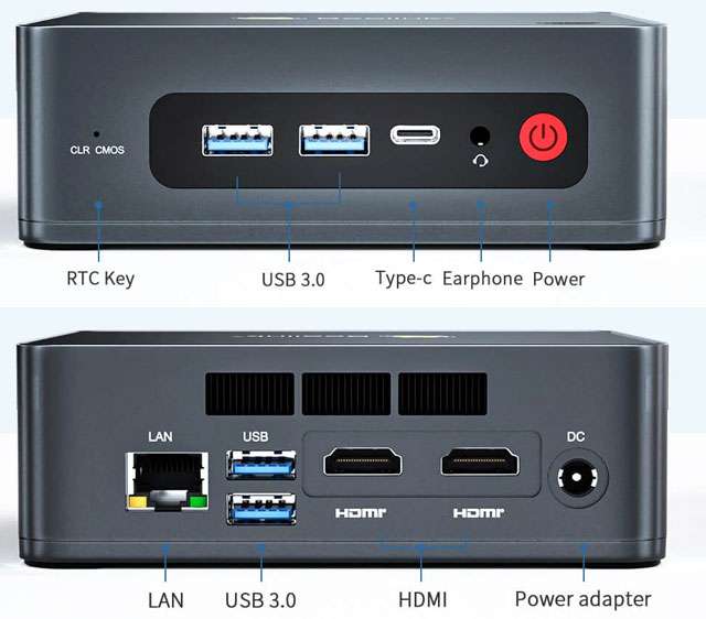 Beelink U59, Mini PC: le porte di connessione