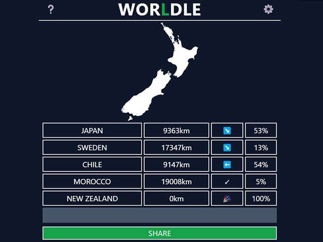 Wordle diventa una sfida di geografia con Worldle