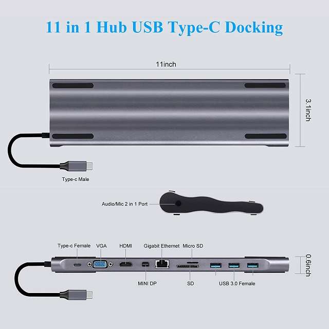 HUB/Docking USB-C 11 in 1 - 1