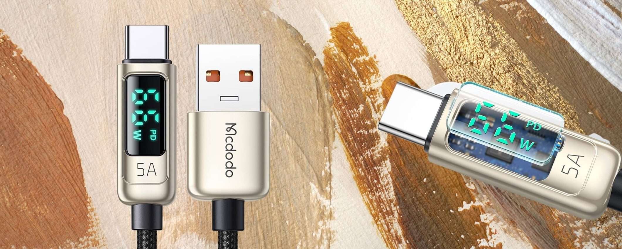 Cavo USB tipo C con tanto di display integrato: 66W di pura potenza