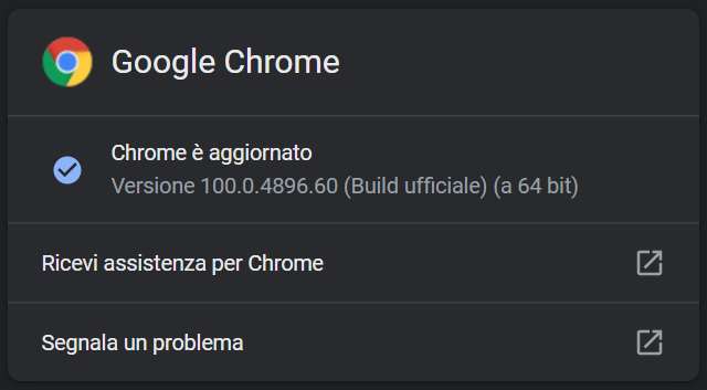 Il canale Stable di Chrome raggiunge la versione 100
