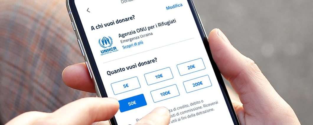 Ucraina: donazioni per UNHCR nell'app IO